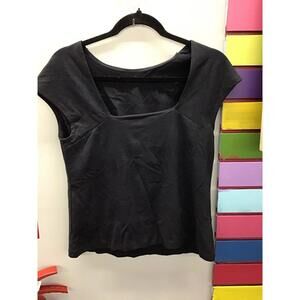 Me by Jennie Garth Marie boatneck cap sleeve tee small black new qvc